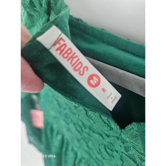Girls, sz8, NWT Fabkids, green lace dress. - Picture 4 of 5